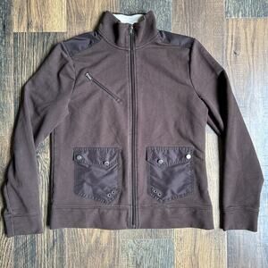 Ralph Lauren Active Full Zip Jacket Women’s Small Brown Fleece Utility Style